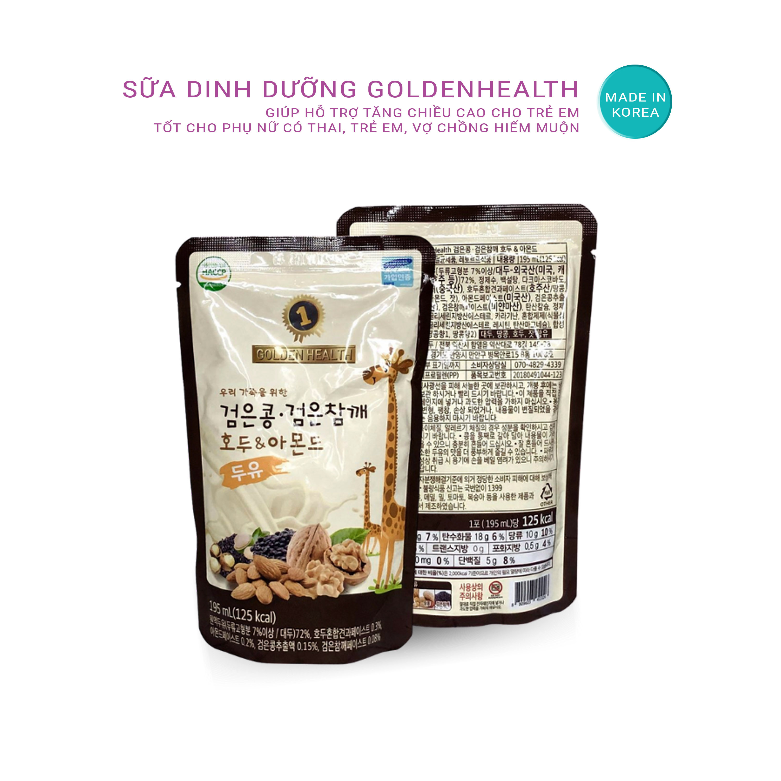 1 gói sữa Óc Chó dinh dưỡng tăng chiều cao - Golden Health