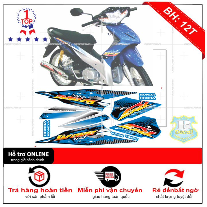 Tem rời wave rs 110 xanh đen