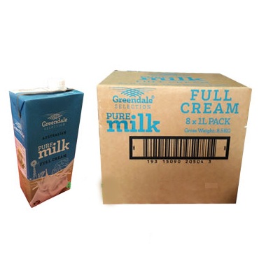 Sữa Tươi NGUYÊN KEM nhập khẩu Úc, Thương hiệu  Greendale 12 Hộp 1L