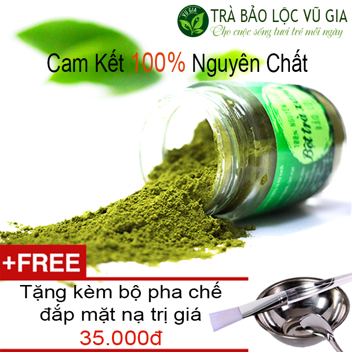 Bột Trà Xanh Nguyên Chất Vũ Gia - Đắp mặt nạ dưỡng da, tắm trắng, tẩy tế bào chết, sạch mụn an toàn - Đã được kiểm nghiệm y tế