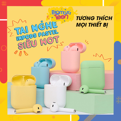 [BẢO HÀNH ĐỔI MỚI - ĐANG HOT] TAI NGHE BLUETOOTH KHÔNG DÂY I12 INPODS CẢM BIẾN VÂN TAY ÂM THANH SĂC NÉT MÀU SĂC THỜI TRANG HOTTREND 2020 - tai nghe khong day bluetooth