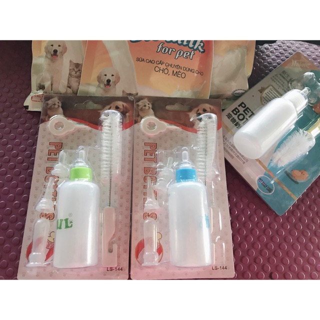 Bình sữa cho chó mèo 4 núm dung tích 60ml bình ti cho chó mèo thú cưng - Channsusu Pet Shop