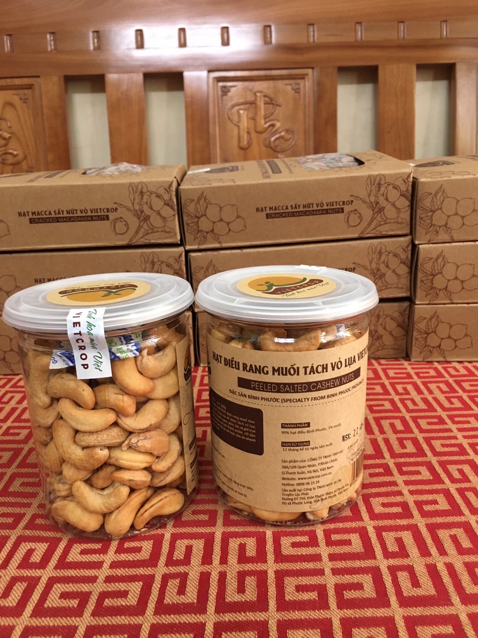 Hạt điều rang muối tách vỏ lụa vietcrop - hũ 300g