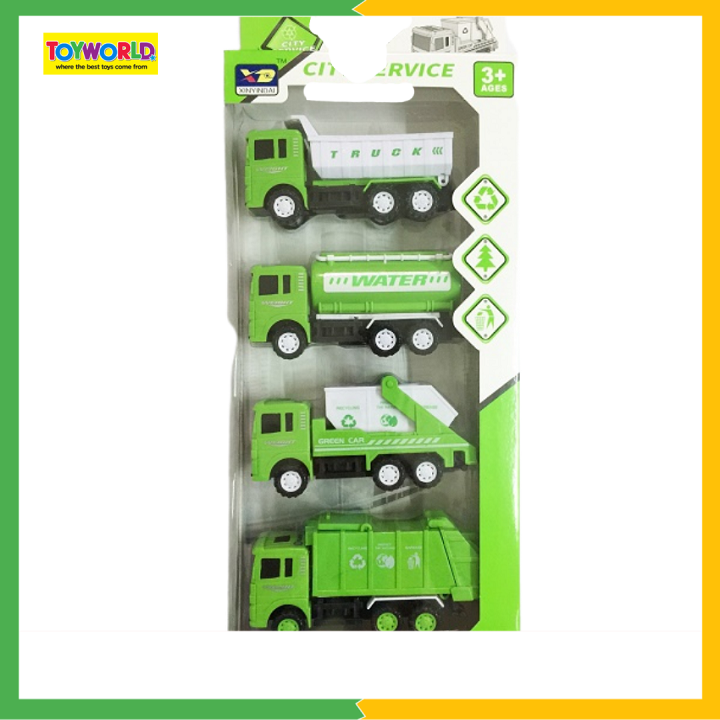 Đồ chơi mô hình xe toyworld gồm xe chở rác xe cứu hỏa xe công trình cao cấp chạy đà cót