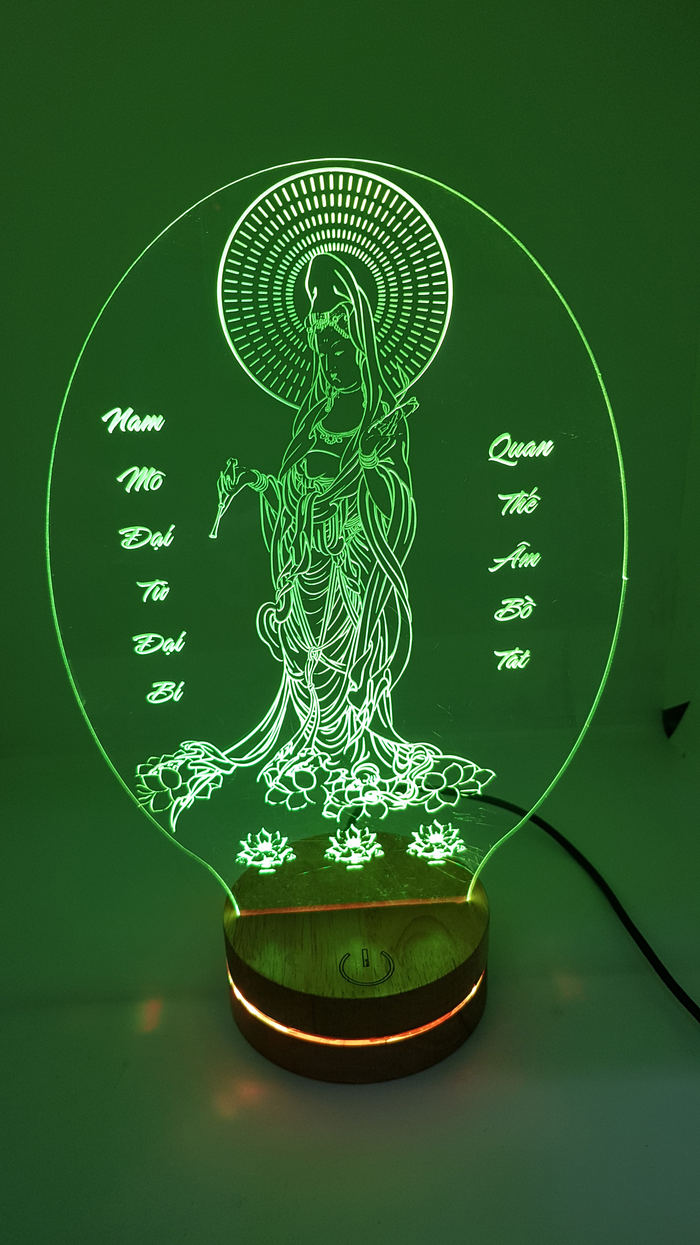 Đèn Led 3D Hình Phật Quan Âm