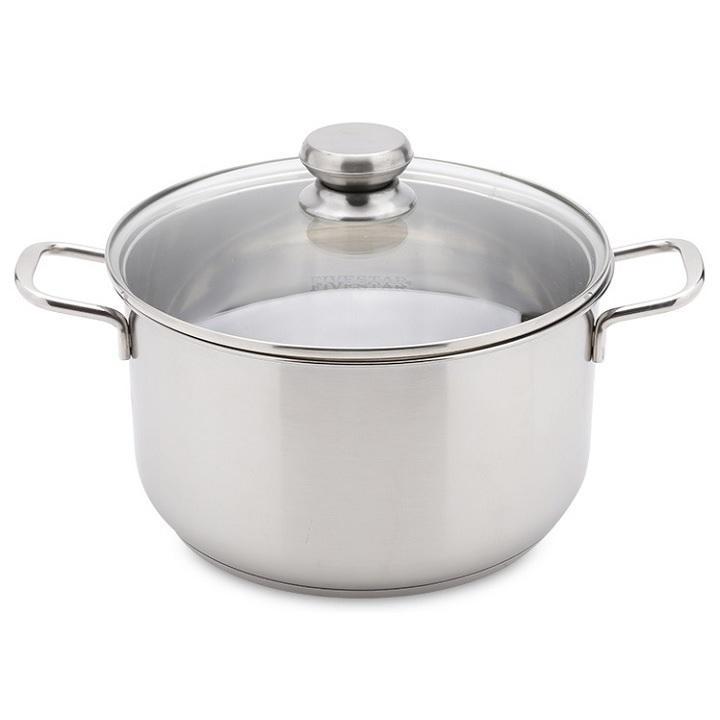 Nồi Inox 3 đáy nắp kính cao cấp Fivestar FSN24001 24cm sử dụng bếp từ