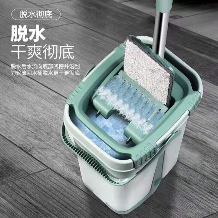 FREE SHIP Bộ cây lau nhà tự vắt thông minh có độ bền cao dễ dàng lau sạch mọi vết bẩn dễ di chuyển mọi nơi - kèm thùng vắt 2 ngăn xoay 360 độ