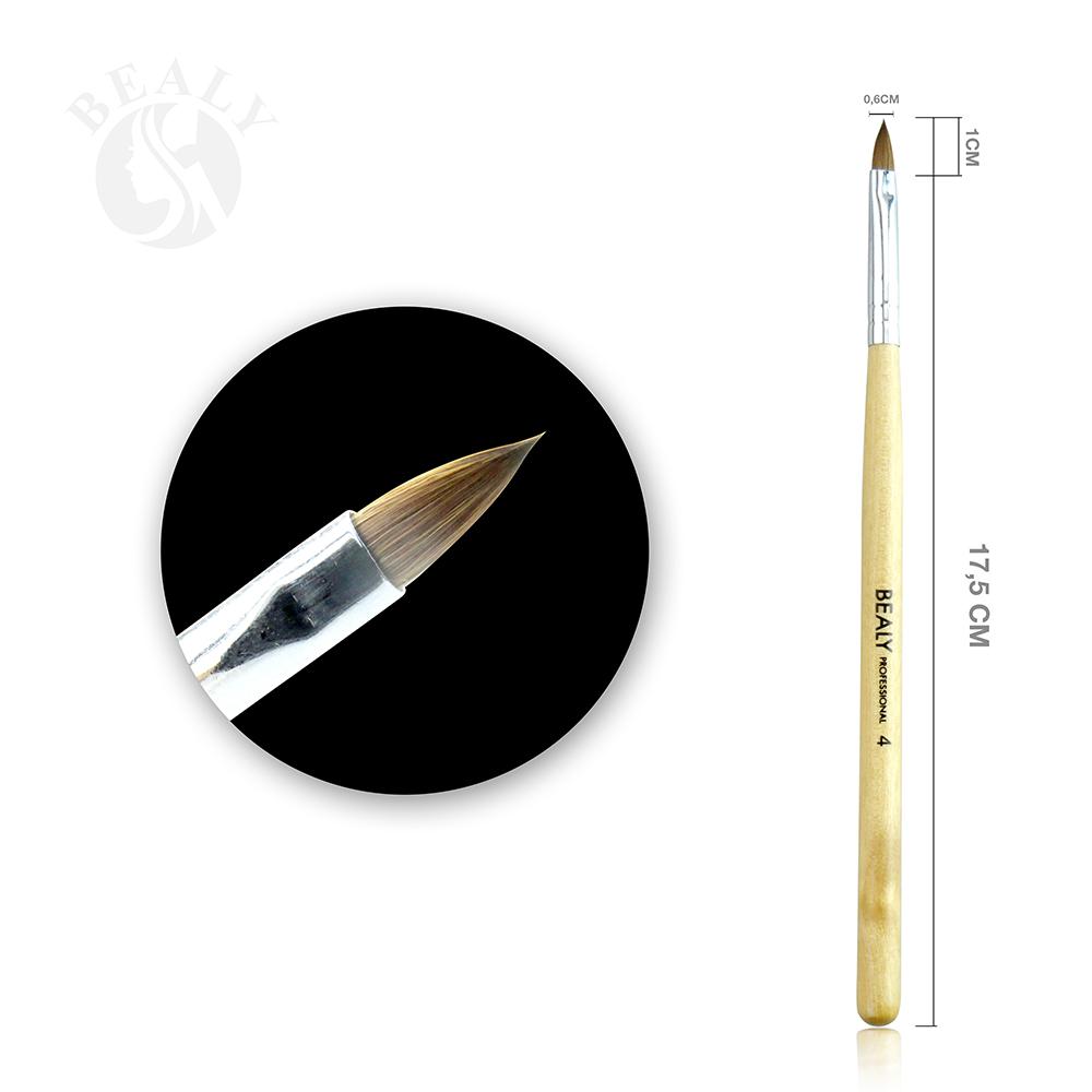 Cọ đắp bột lông chồn cán gỗ bealy số 4