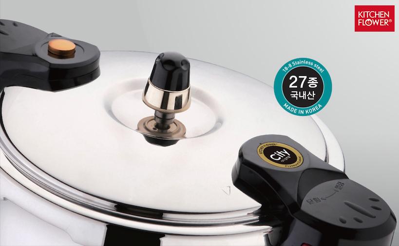 Nồi áp suất bếp từ 6 lít inox kitchen flower cit-600 sản xuất hàn quốc, hàng nhập khẩu, chính hãng
