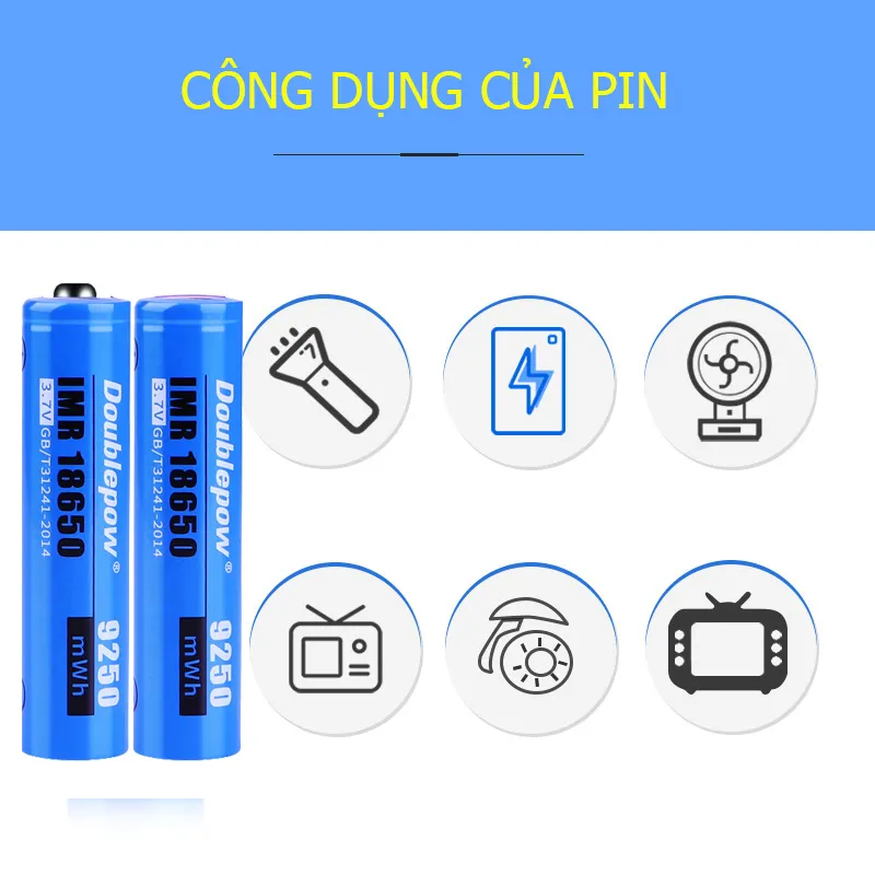 Pin sạc Doublepow 18650 3.7V 9250mWh - Pin 18650  cho pin xe điện máy