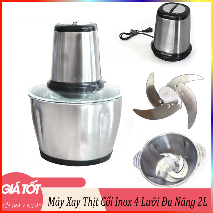 Máy xay thịt,xay đá inox cao cấp- Máy xay, dung tích lớn đến 2L , cối làm bằng inox siêu bền