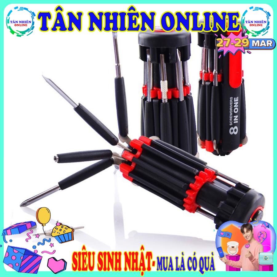 Tua vít đa năng 8 đầu có đèn pin xịn sò cho phượt thủ