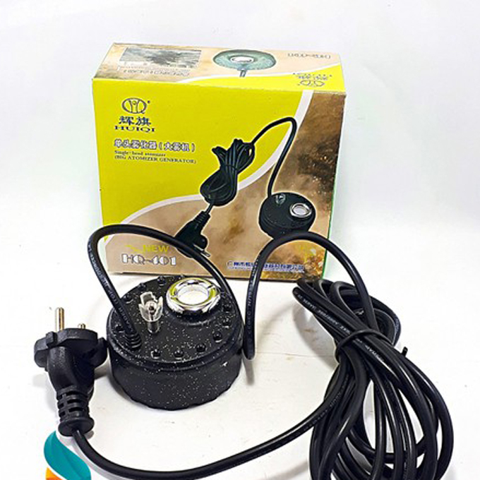 Máy tạo khói HQ401 FULL Bộ, phun sương mini cho bể cá, hòn non bộ, thác nước kèm 12 đèn led đổi màu xanh đỏ vàng TIẾT KIỆM ĐIỆN.