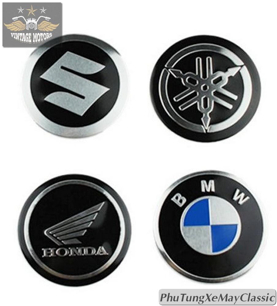 Logo xe máy HONDA YAMAHA SUZUKI BMW, TEM BẰNG NHÔM TRÒN CLASSIC