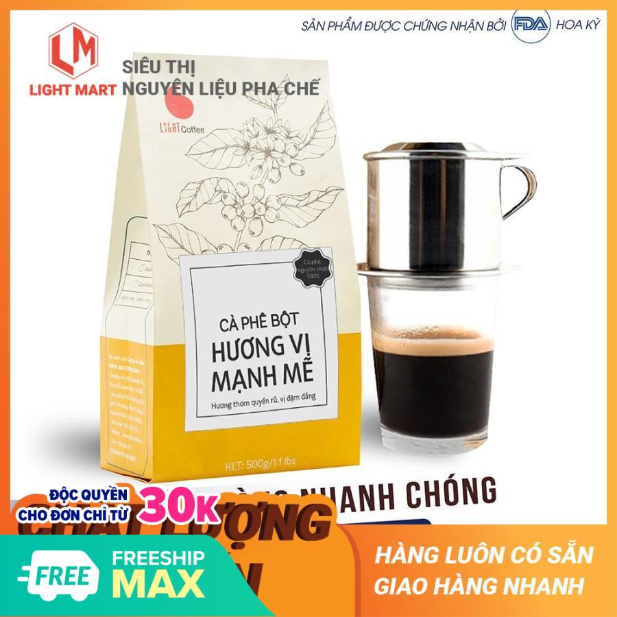 Cà phê nguyên chất rang xay Hương vị mạnh mẽ Light Coffee Gói 500g
