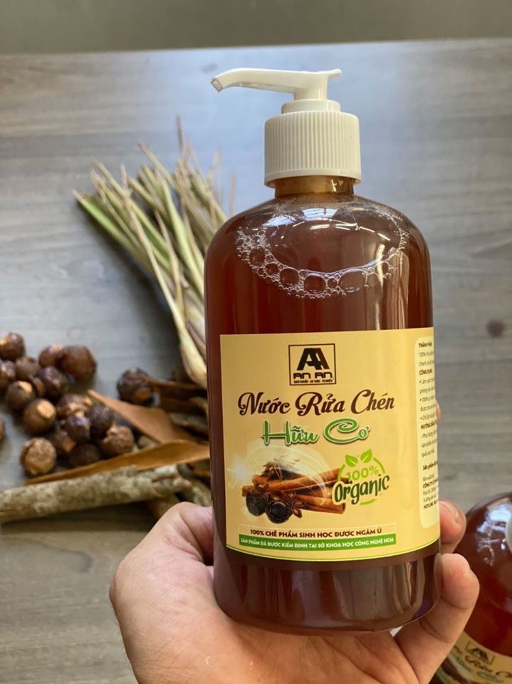 [HCM]Nước rửa chén hữu cơ bồ hòn tinh chất dứa 500ml  không hóa chất độc hại an toàn cho da hương thơm tự nhiên từ quế và dứa