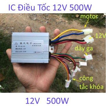 Điều tốc 12v 500w chổi than