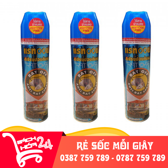 【Combo 3 chai】 Xịt đuổi chuột Thái Lan RAT OFF ANTI RAT SPRAY 200ml Xịt đuổi chuột Thái Lan Rat-Off đuổi sạch chuột, tiêu diệt chuột sau 1 tuần xịt.thích hợp cho khu nhà nhiều chuột, hàng quán ăn, khoang máy ô tô【Bách Hóa 24】
