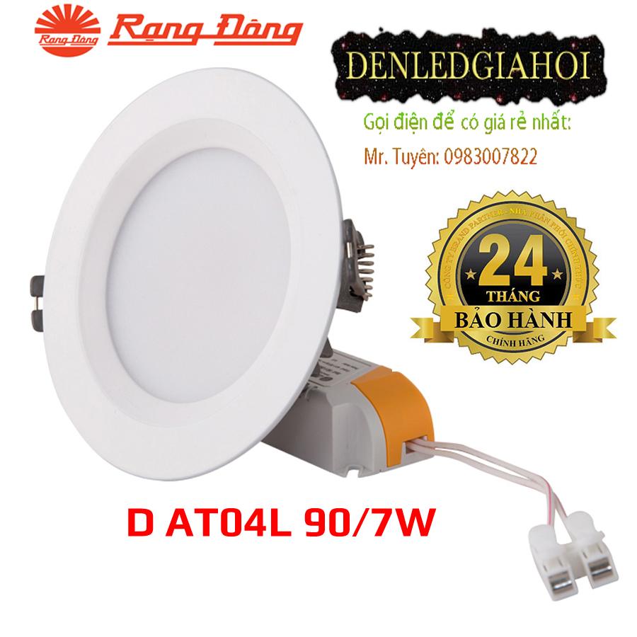 Đèn led âm trần 7w rạng đông - model led downlight d at04l 90/7w