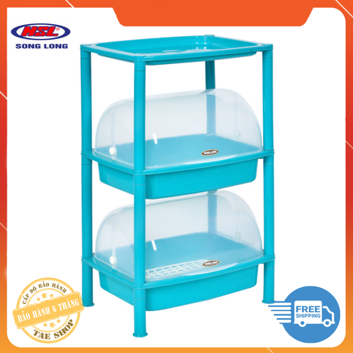 Kệ Úp Chén Bát Có Nắp - Kệ Lồng 2 Tầng Song Long 2192