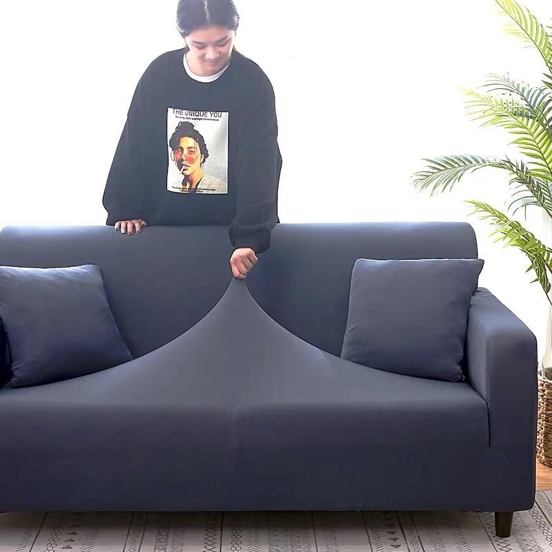 Vải ga bọc Sofa tại nhà họa tiết trơn màu xám xanh dành cho ghế 1,2,3,4 chỗ