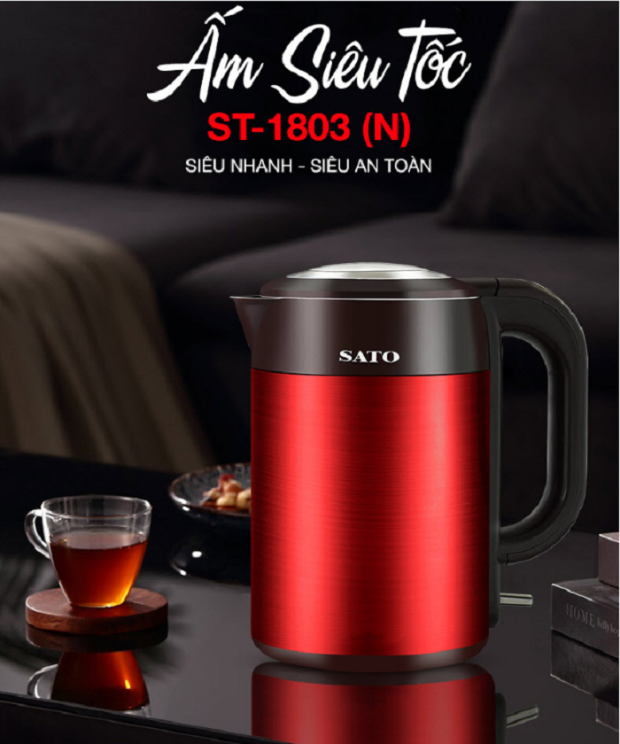 Ấm siêu tốc vỏ tôn sato st-1803