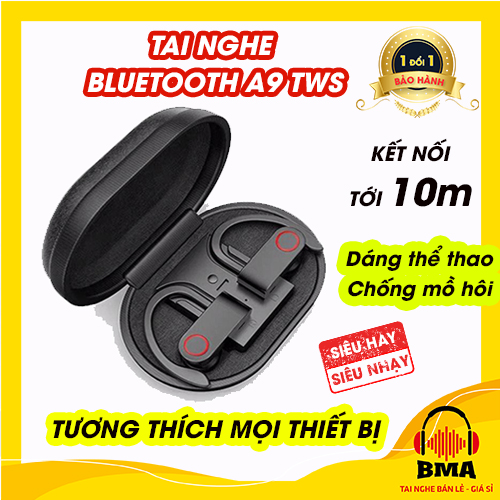 [BẢO HÀNH ĐỔI MỚI] Tai nghe Bluetooth không dây nhét tai dáng thể thao A9 TWS,chống mồ hôi,âm thanh đỉnh cao,pin khủng vô đối chiến mọi loại Game -  tai nghe bluetooth khong day