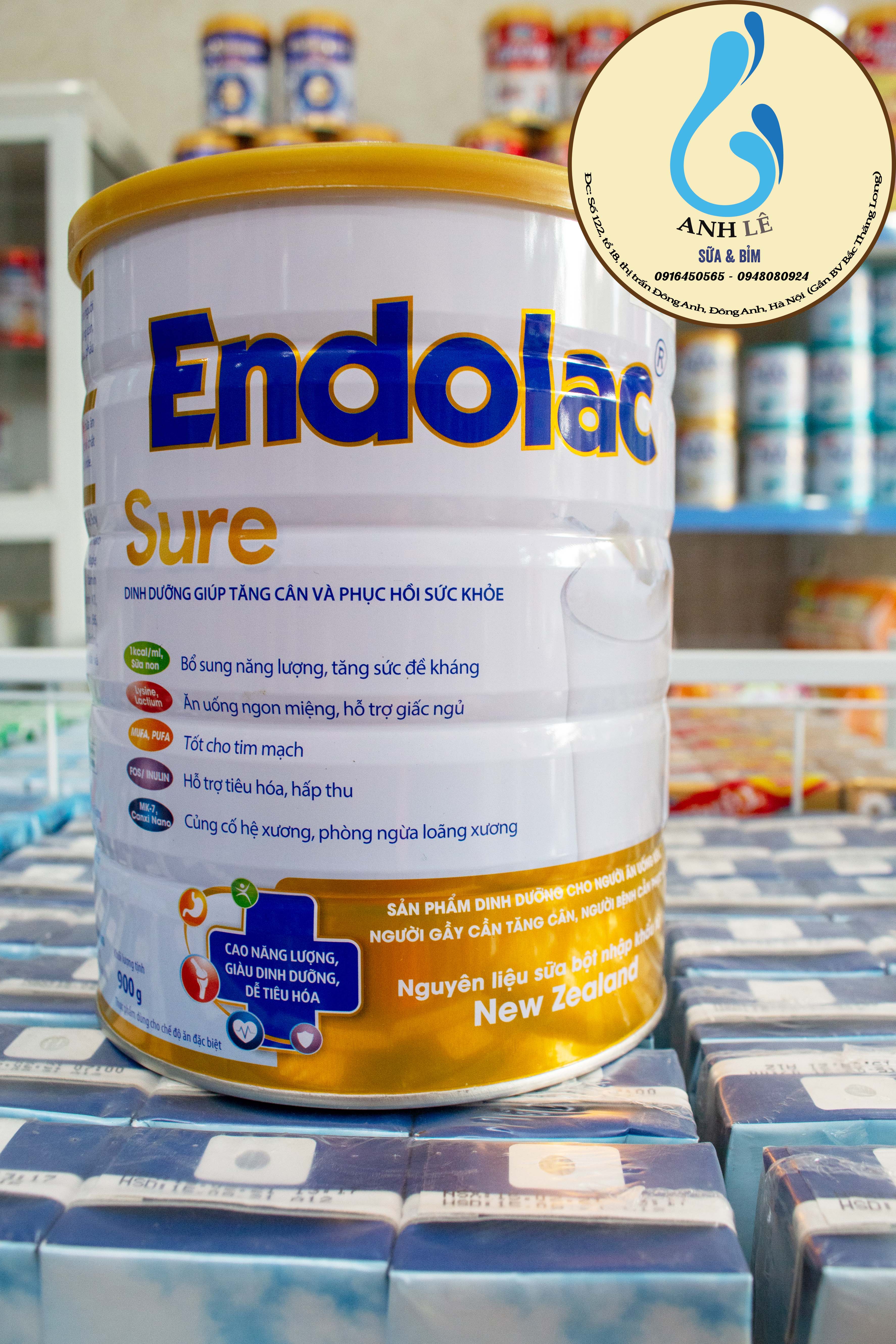 Sữa Bột Endolac Sure - Dinh dưỡng giúp tăng cân và phục hồi sức khỏe - 900g