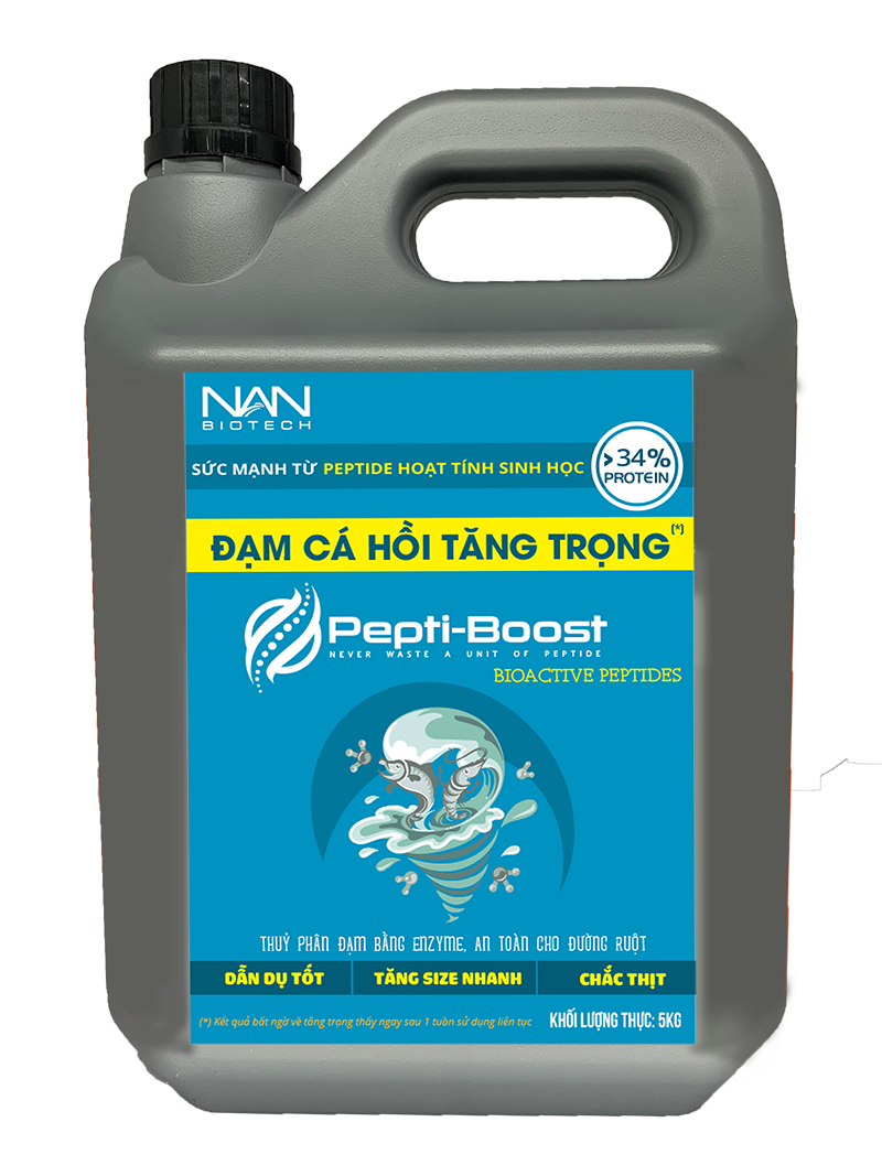 Đạm cá hồi thuỷ phân tăng trọng PEPTIBOOST - kích thích tôm cá ham ăn ăn nhiều tăng trọng nhanh -5KG