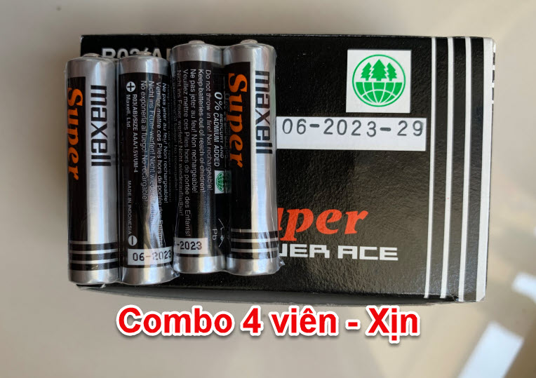 Pin Tiểu nhỏ AAA (3A) Maxell 1.5V combo 4 viên, Nhật