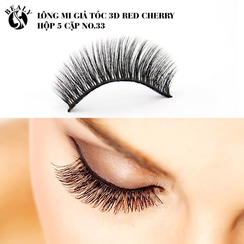 Lông mi giả tóc 3d red cherry hộp 5 cặp no.33