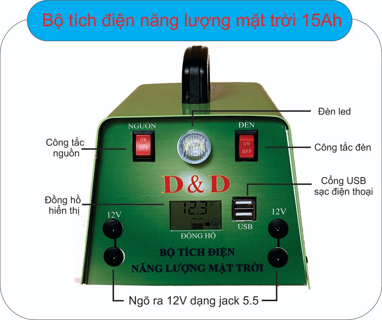 [HCM]bộ tích điện năng lượng mặt trời 12v 15ah
