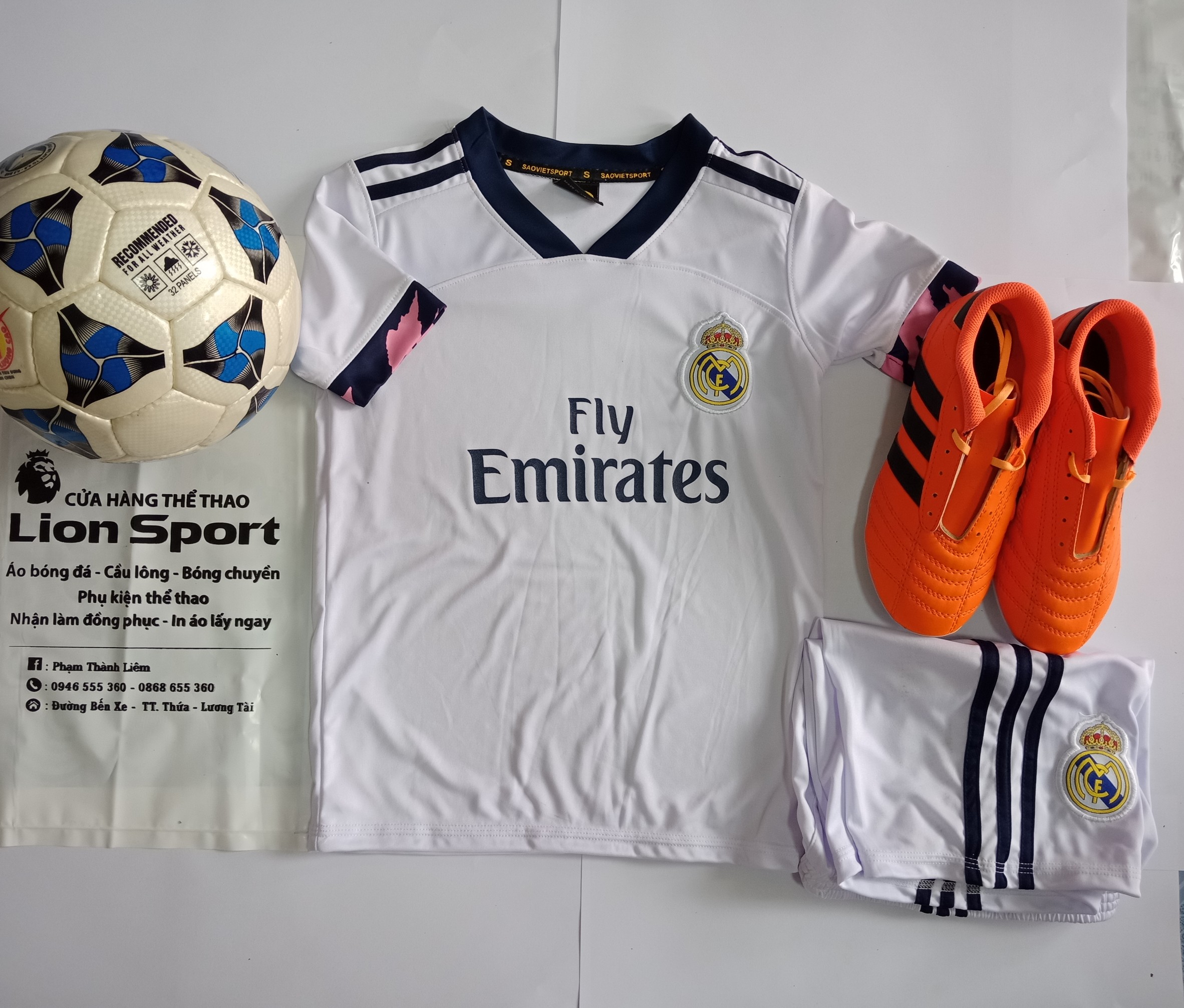 [ẢNH THẬT] Bộ quần áo đá bóng trẻ em, đá banh trẻ em CLB Real Madrid mới nhất, thun lạnh cao cấp