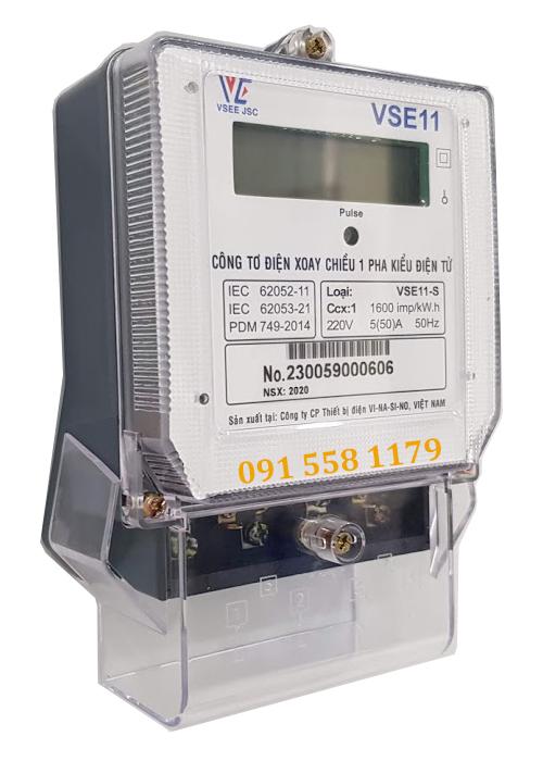 Công tơ điện tử 1 pha Vinasino VSE11-S, 5(50)