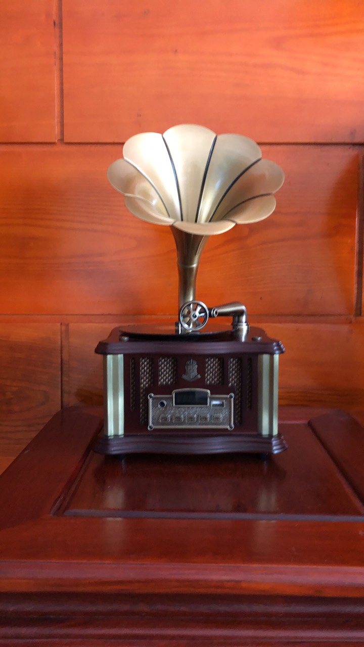 Máy Phát nhạc  loa kèn đồng đa năng nghe qua USB ĐÀI FM BLUTOOTH. (Màu Nâu)