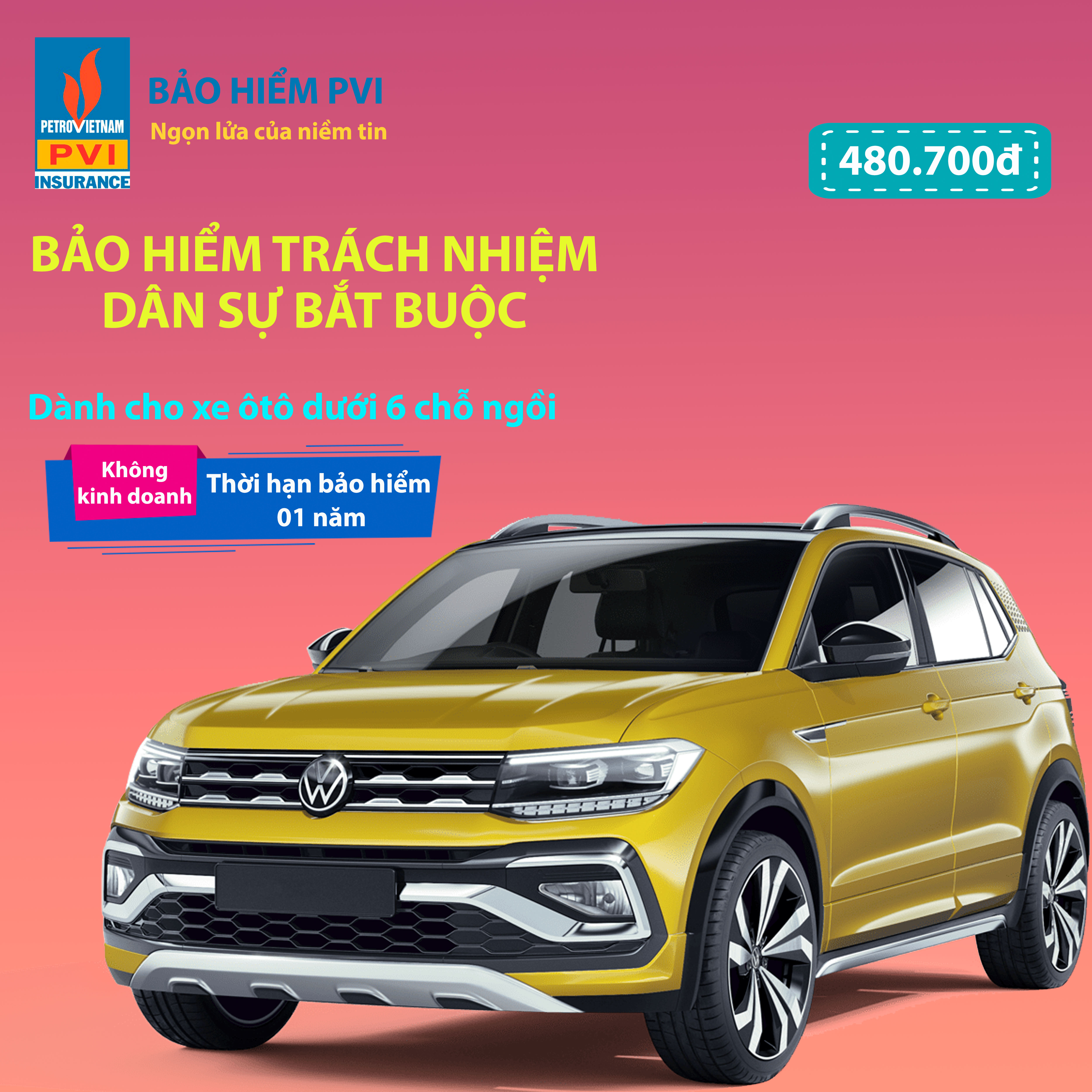 Toàn Quốc [E-Voucher] Bảo Hiểm Trách nhiệm dân sự PVI - Xe Ô Tô dưới 6 chỗ - 1 năm