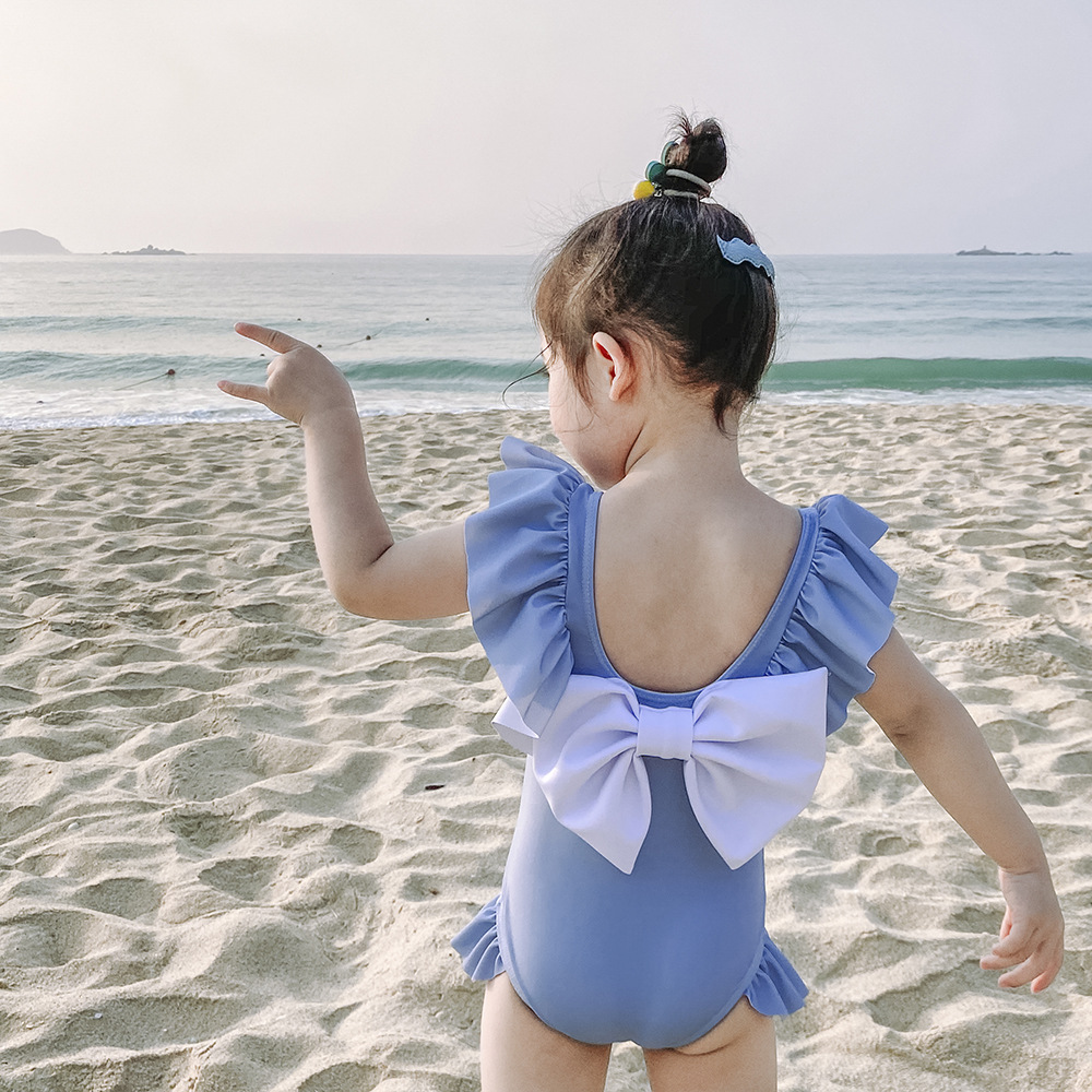 Đồ bơi bé gái kiểu dáng tiểu thư hoa tiết nơ nổi bật