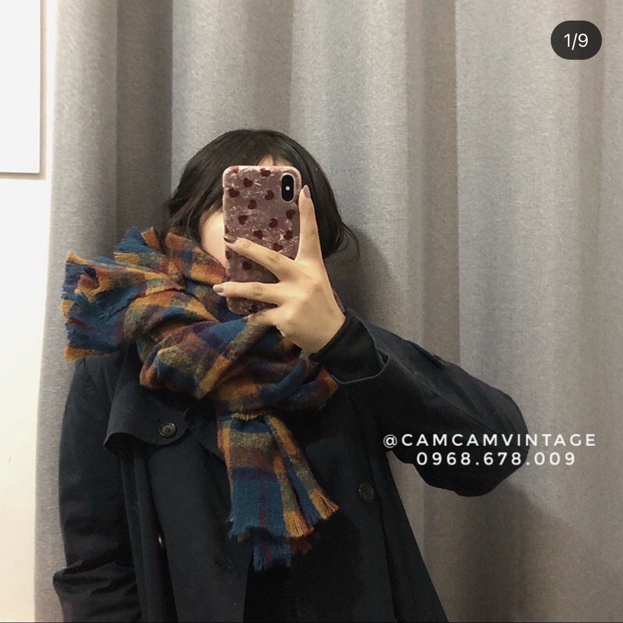 KHĂN LEN QUÀNG CỔ NAM NỮ  KHĂN CHOÀNG LEN NAM NỮ VINTAGE MỀM MỊN DÀY - CARO VINTAGE