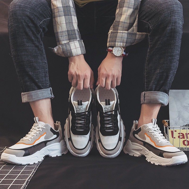 [XẢ KHO] Giày Nam Thể Thao Sneaker Tăng Chiều Cao Phối Da Lộn Cao Cấp Rẻ Đẹp