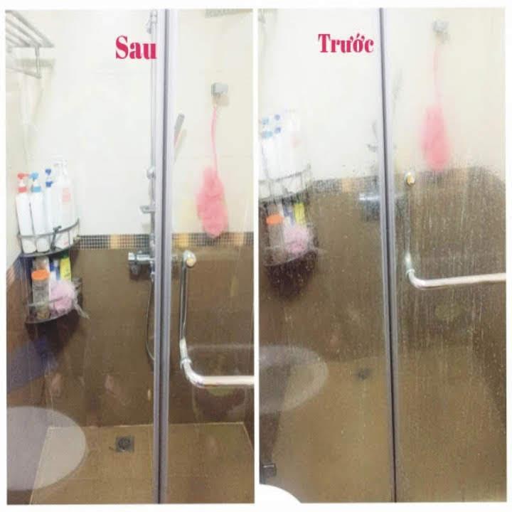 TẨY Ố KÍNH NHÀ TẮM, VÁCH KÍNH, CẶN CANXI KÍNH, VÒI SEN INOX, CHẬU LAVABO..