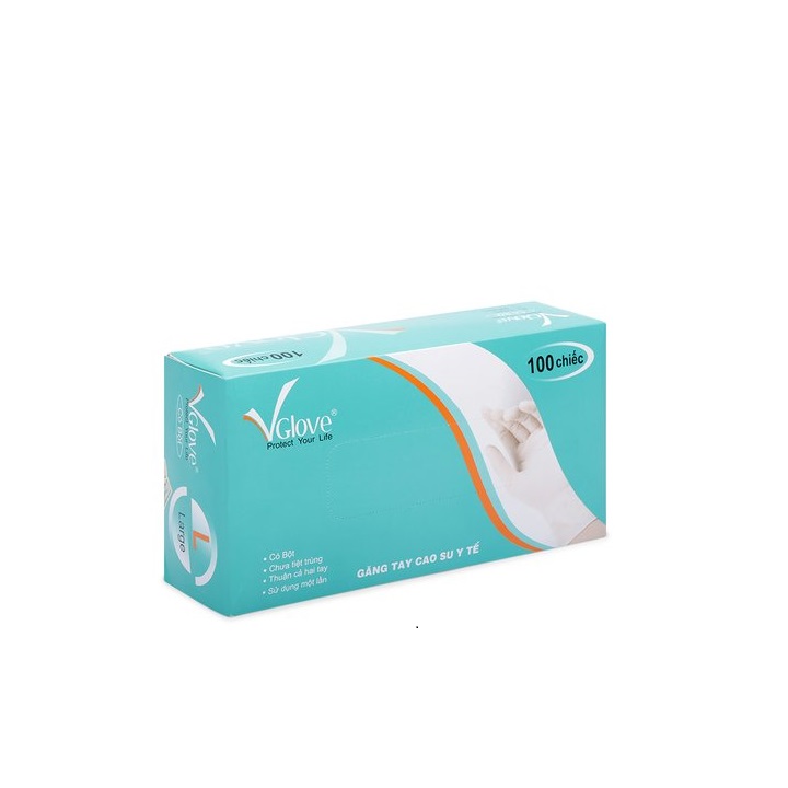 [Combo 3 hộp] Găng tay Vglove màu trắng, xanh, không màu - Giao màu ngẫu nhiên - htc3