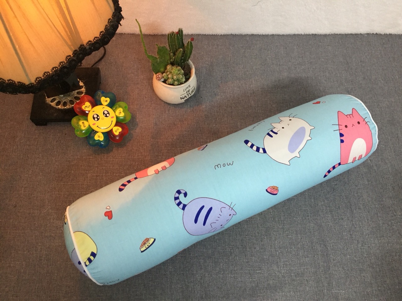 Gối ôm người lớn cotton 100% loại đẹp có khóa kéo, 30x95cm