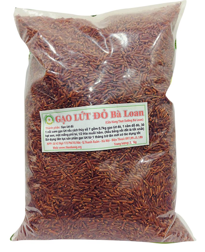 Gạo lứt đỏ thực dưỡng Bà Loan túi 1kg