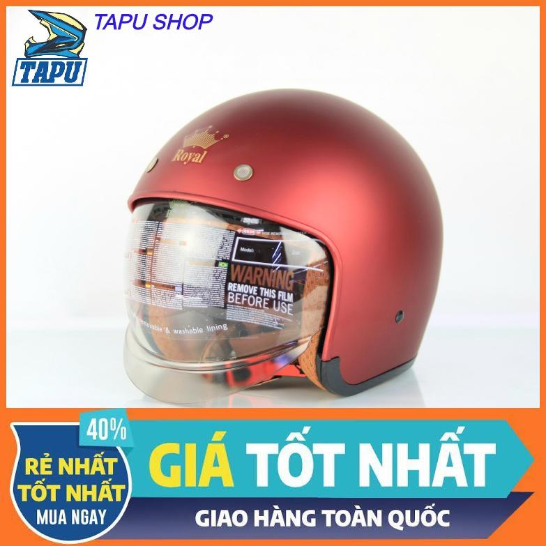 [CHÍNH HÃNG] MŨ BẢO HIỂM 3/4 KÍNH ÂM ROYAL M139 ĐỎ ĐÔ