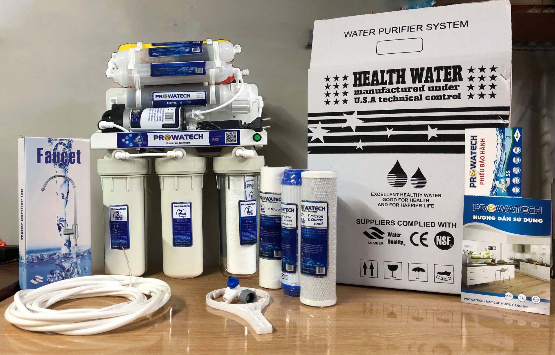 Máy lọc nước uống RO gia đình  không tủ 8 cấp lọc