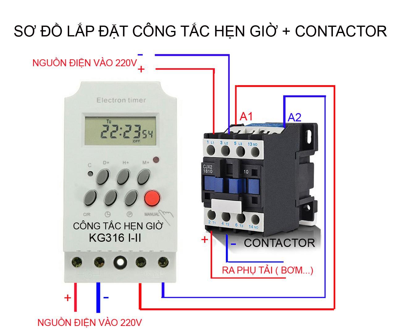 Bộ hẹn giờ tự động bật tắt thiết bị điện công suất lớn 2 KW