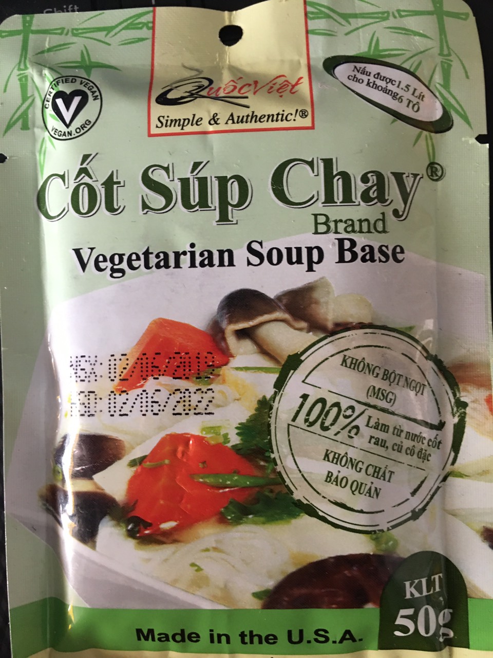 Gia vị nấu cốt súp chay quốc việt foods 50g