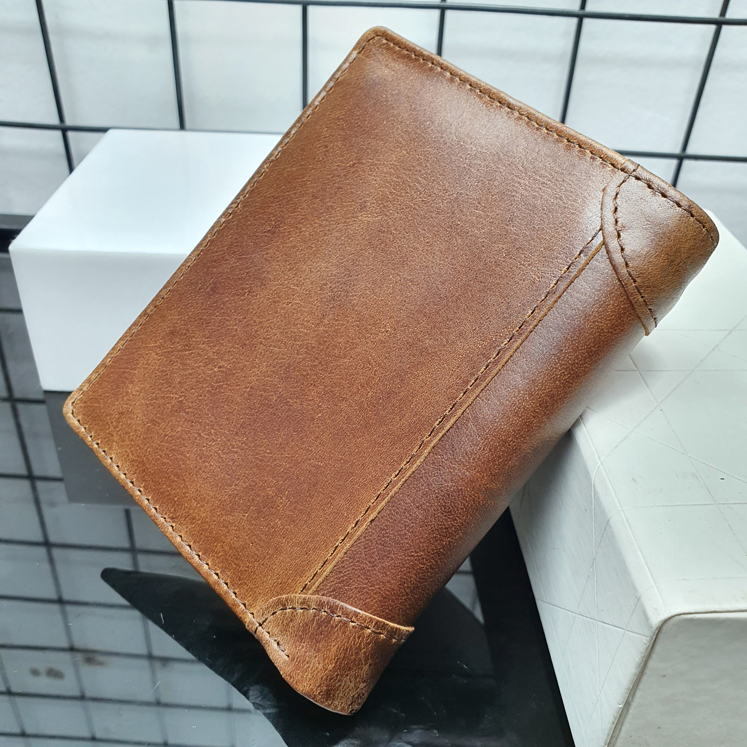 Ví Nam Da Bò Thật Cao Cấp, Bóp Nam Da Bò Sáp, Ví Nam Da Thật Dáng Đứng Sang Trọng