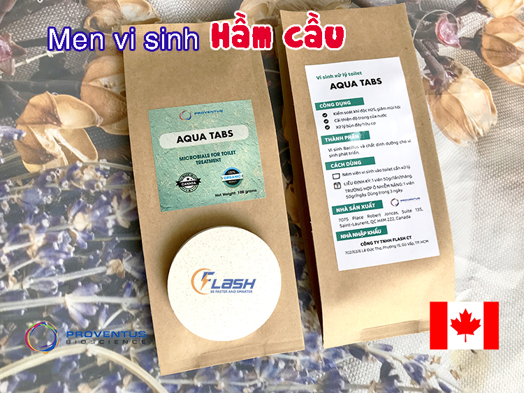 [HCM]Vi Sinh Hầm Cầu Bể Phốt AQUA TABS  CANADA - 100gr (2 viên x 50gr)