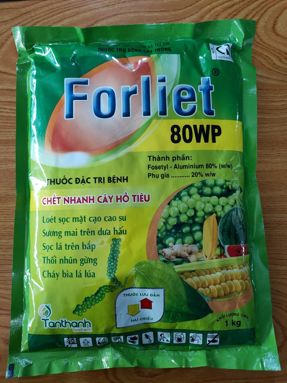 FORLIET 80WP ĐẶC T.RỊ BỆNH CHẾT NHANH Ở CÂY HỒ TIÊU 1KG -gói - FORLIET 80WP